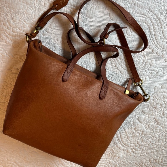 Madewell Tan Leather Tote Bag - Picture 1 of 6